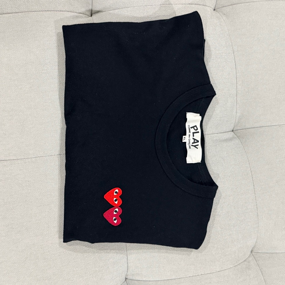 Comme des Garcons PLAY Black Tee with Red Heart